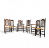 8 ( 2 x armrest ) x Ornate wood / bobbin / wicker Dining Chair / studded chairs