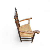 8 ( 2 x armrest ) x Ornate wood / bobbin / wicker Dining Chair / studded chairs
