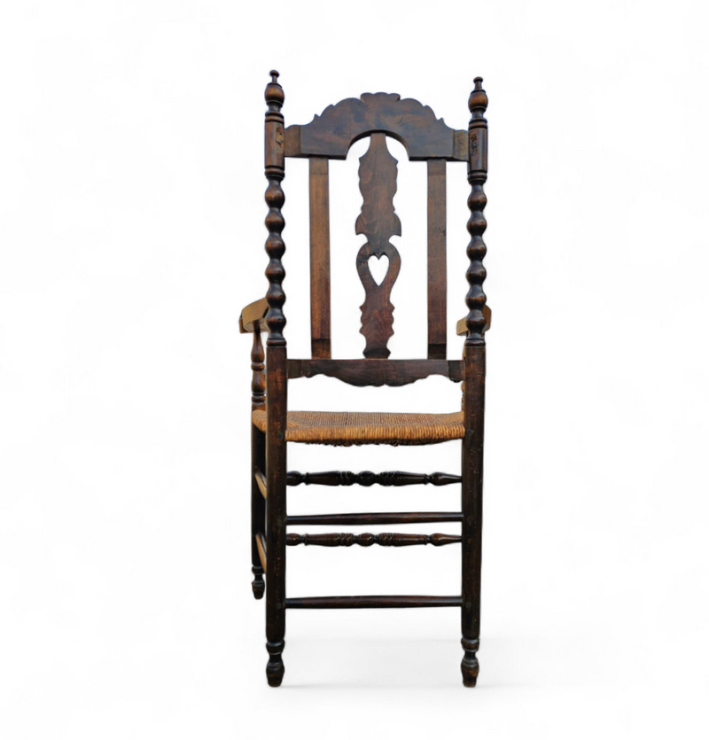 8 ( 2 x armrest ) x Ornate wood / bobbin / wicker Dining Chair / studded chairs