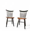 Set of 2 Spindle Back dining chairs / curved
seating / Teak wood seat / 1960s / Pastoe Holland / 1970s