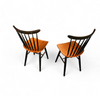 Set of 2 Spindle Back dining chairs / curved
seating / Teak wood seat / 1960s / Pastoe Holland / 1970s
