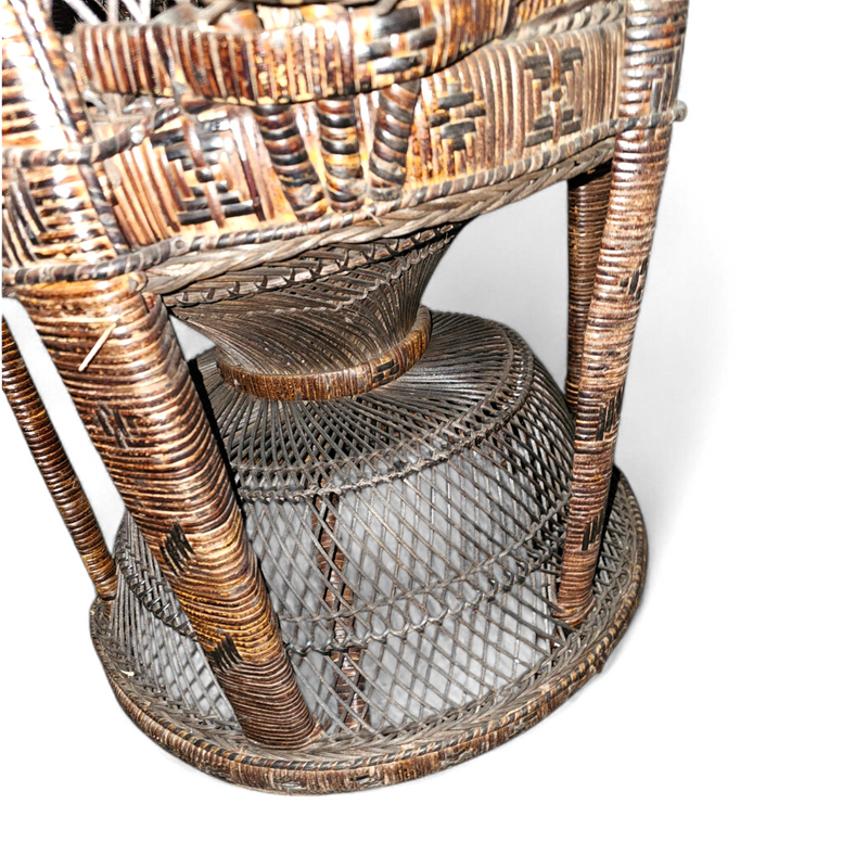 Peacock Emmanuelle Wicker Chair / Kok Maison / 1970s