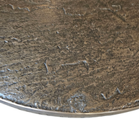 Round brutalis coffee table with brass / copper top / 1960s