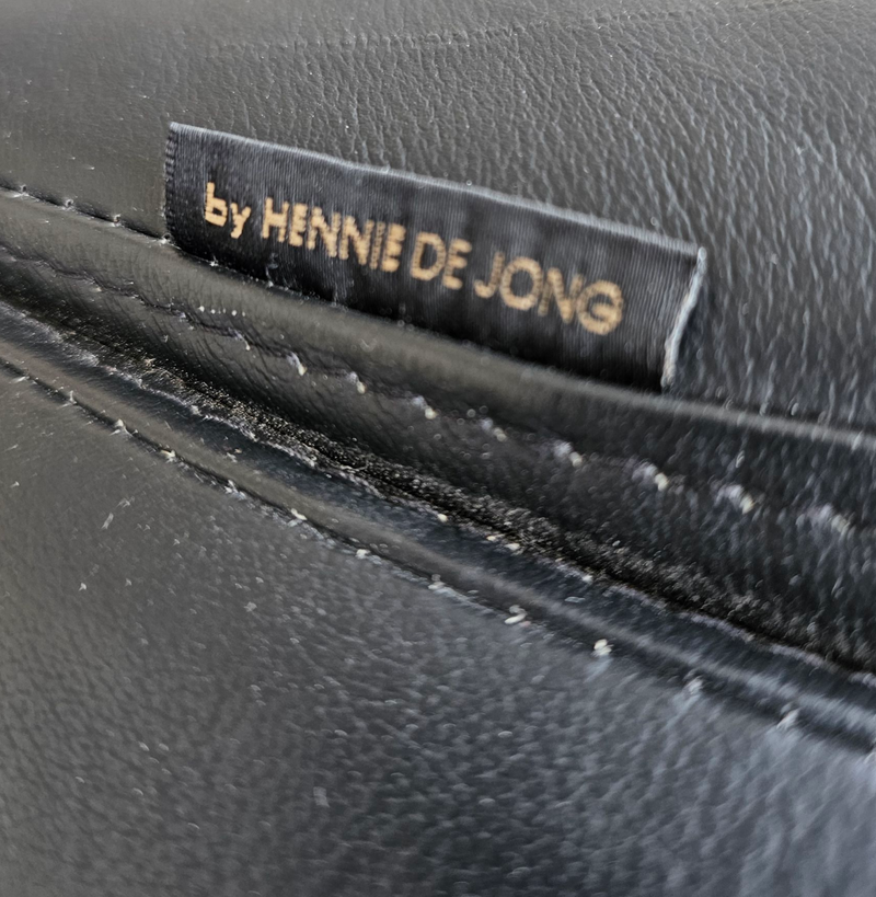 6 x rare leather dining chair by Hennie de Jong / 1990s