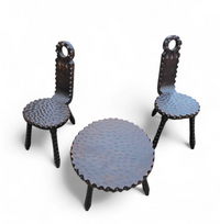 Brutalist chairs / side table / Spain 1970s