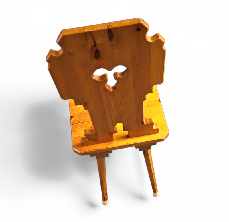 4 x folk / Tyroler / pine wood chairs / 1970