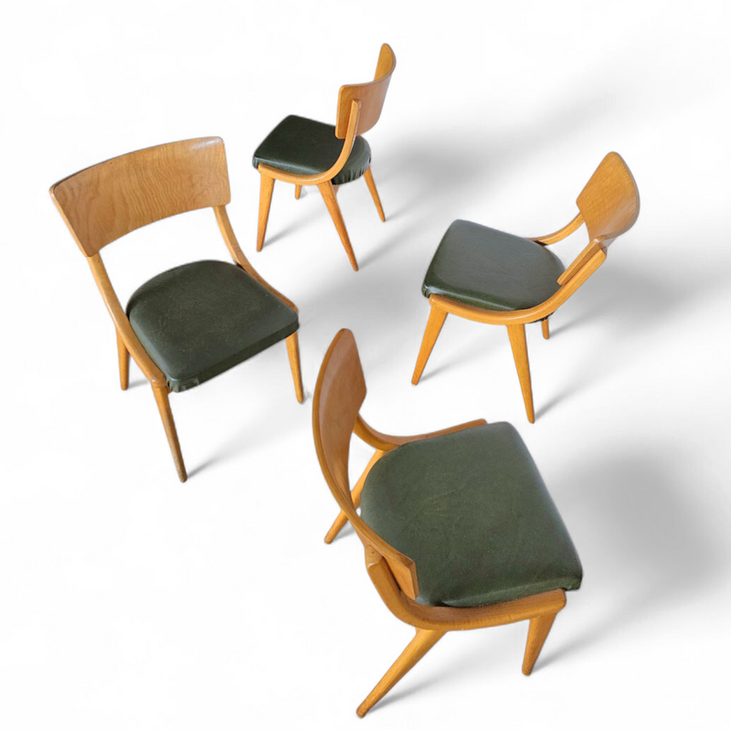 4 x Wooden Dining Benchairs 136 / Chairs by Stol Kamnik / 1960s / Slovenië