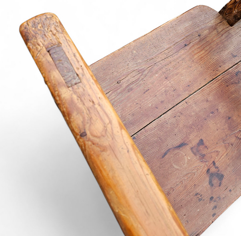 Old Spanish pine wood arm chair