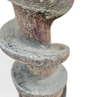 Old industrial wooden screw pump / height 80 cm