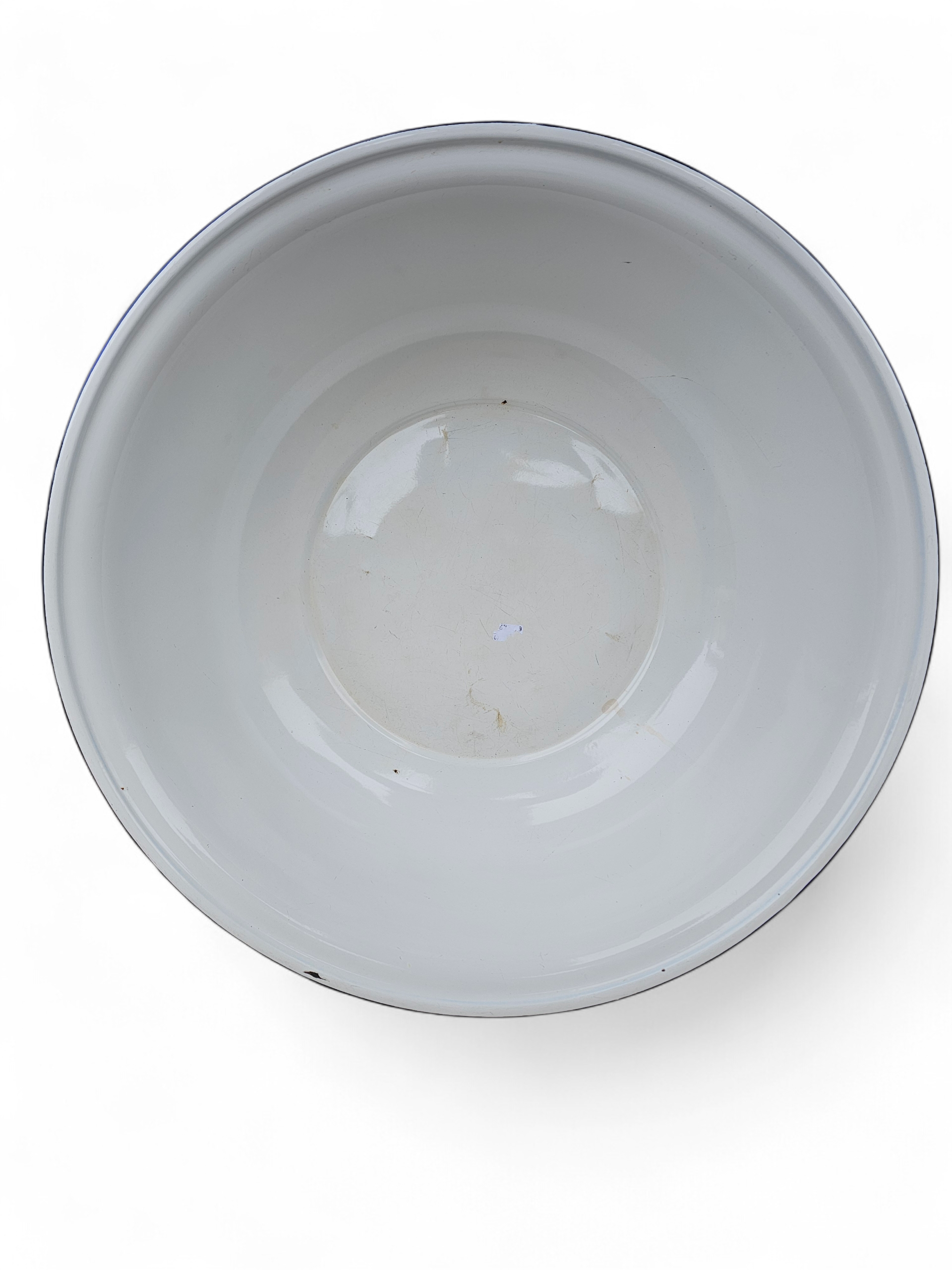 2 x large early 20th century deep enamelware bowls / Bumper Harvest