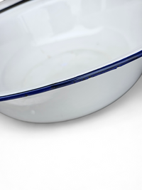 2 x large early 20th century deep enamelware bowls / Bumper Harvest