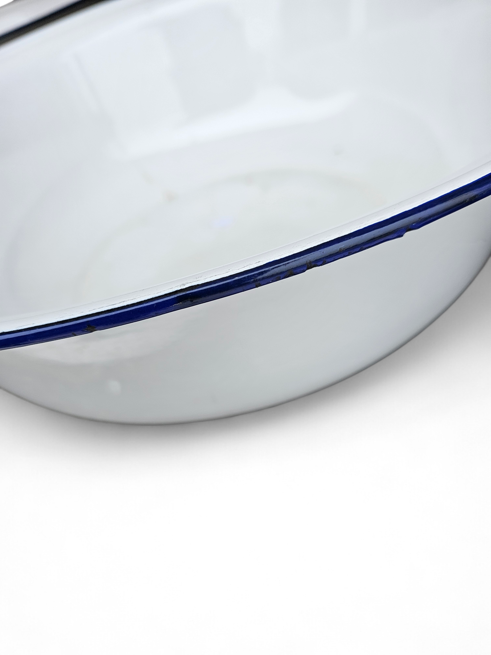 2 x large early 20th century deep enamelware bowls / Bumper Harvest