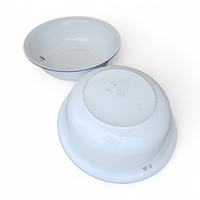 2 x large early 20th century deep enamelware bowls / Bumper Harvest