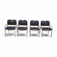4 x black upholstery Castiglietta dining Chairs by Castiglioni for Zanotta / Italy 1960s