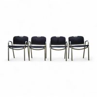 4 x black upholstery Castiglietta dining Chairs by Castiglioni for Zanotta / Italy 1960s