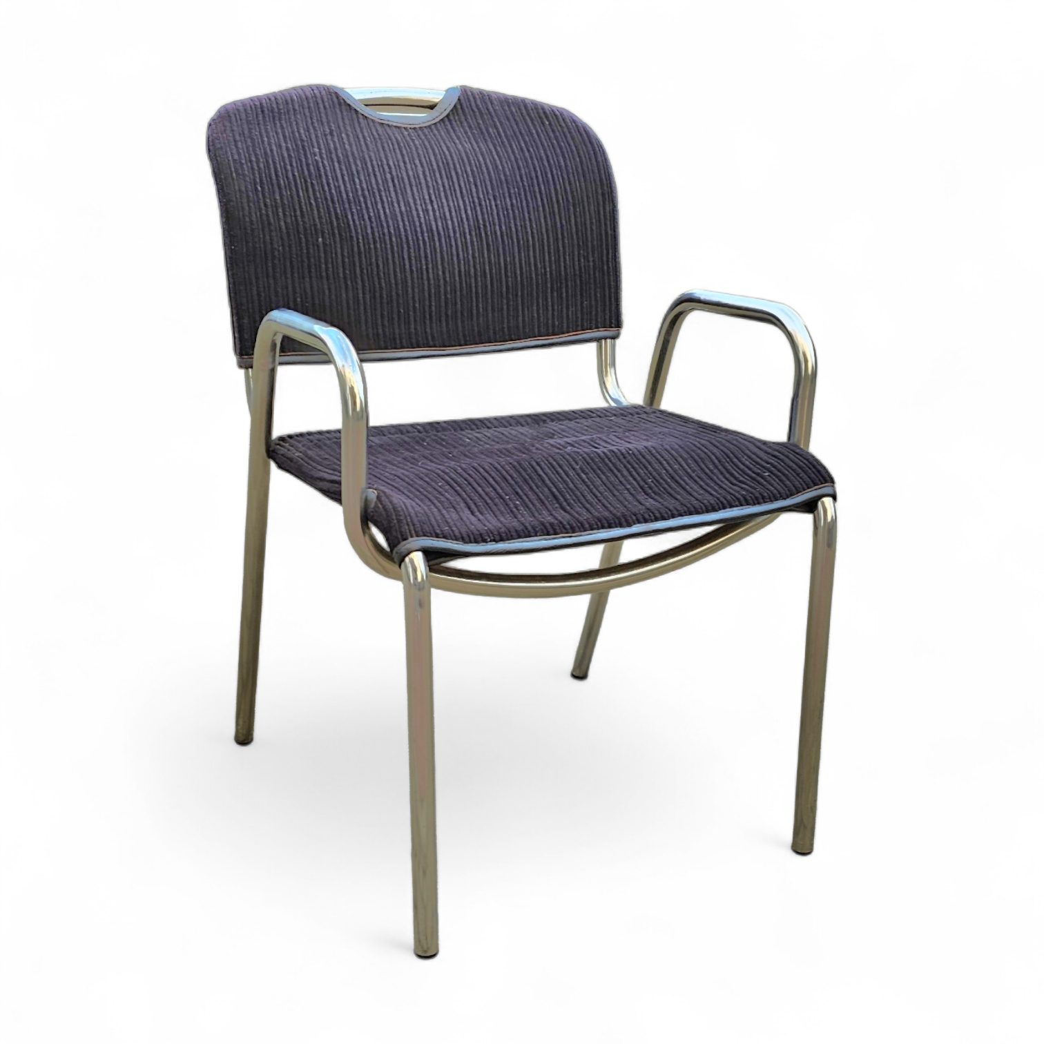 4 x black upholstery Castiglietta dining Chairs by Castiglioni for Zanotta / Italy 1960s