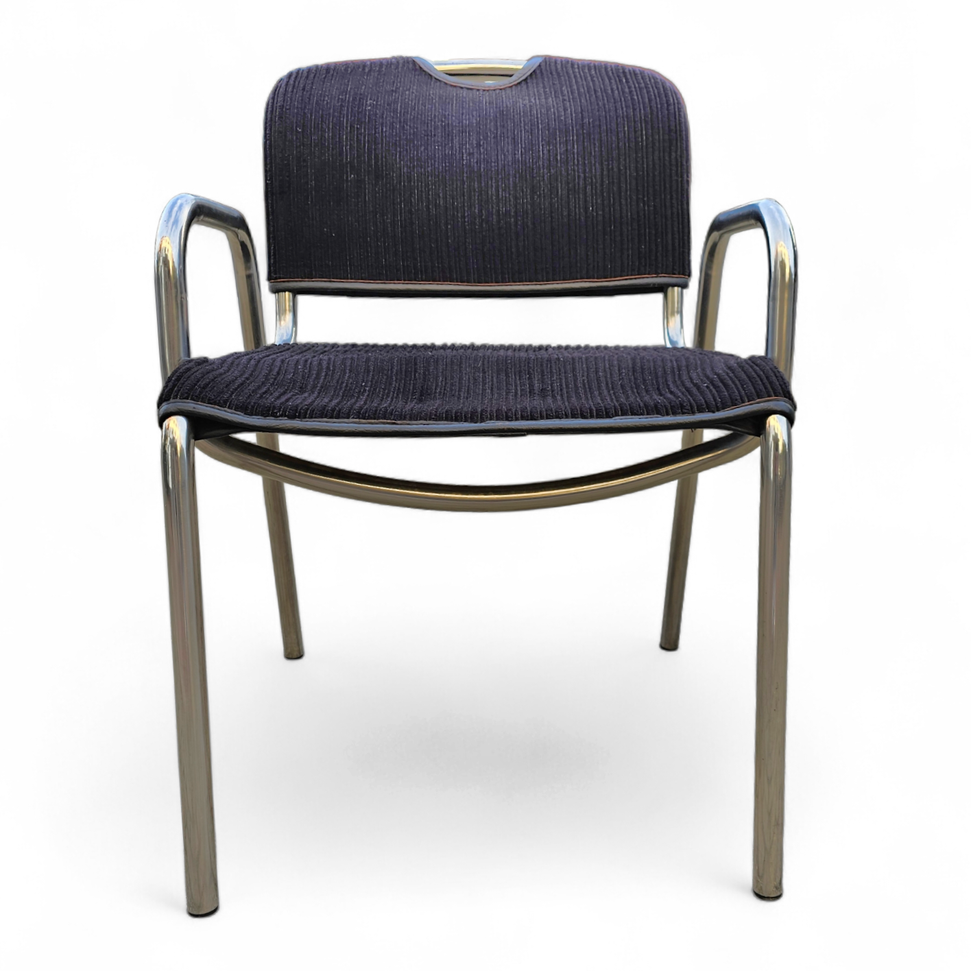 4 x black upholstery Castiglietta dining Chairs by Castiglioni for Zanotta / Italy 1960s