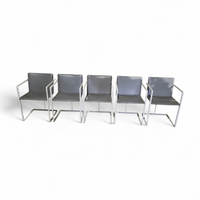 5 x Pierre Mazairac & karel Boonzaaijer /
Manufacturer / Hennie de Jong int /
Materials / grey Fabric / white steel / 1970s