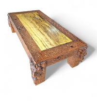 Northern Italian Roman carved styled coffee Table / marble top