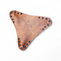 2 x Matching Vintage Tooled Leather Tripod Chair / Camp Chair /