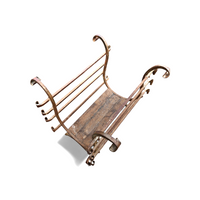 Vintage Black Wrought Iron Fireplace Log Holder / 1960s