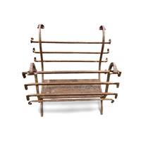 Vintage Black Wrought Iron Fireplace Log Holder / 1960s