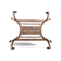 Vintage Black Wrought Iron Fireplace Log Holder / 1960s