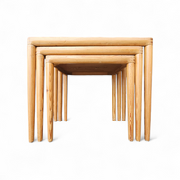 Set of 3 solid oak tables / Nesting Tables / Henry Walter Klein for Bramin / 1970