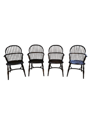 4 x Classic Georgian Bow and Stick Back Windsor Chair / Crinoline stretcher chairs