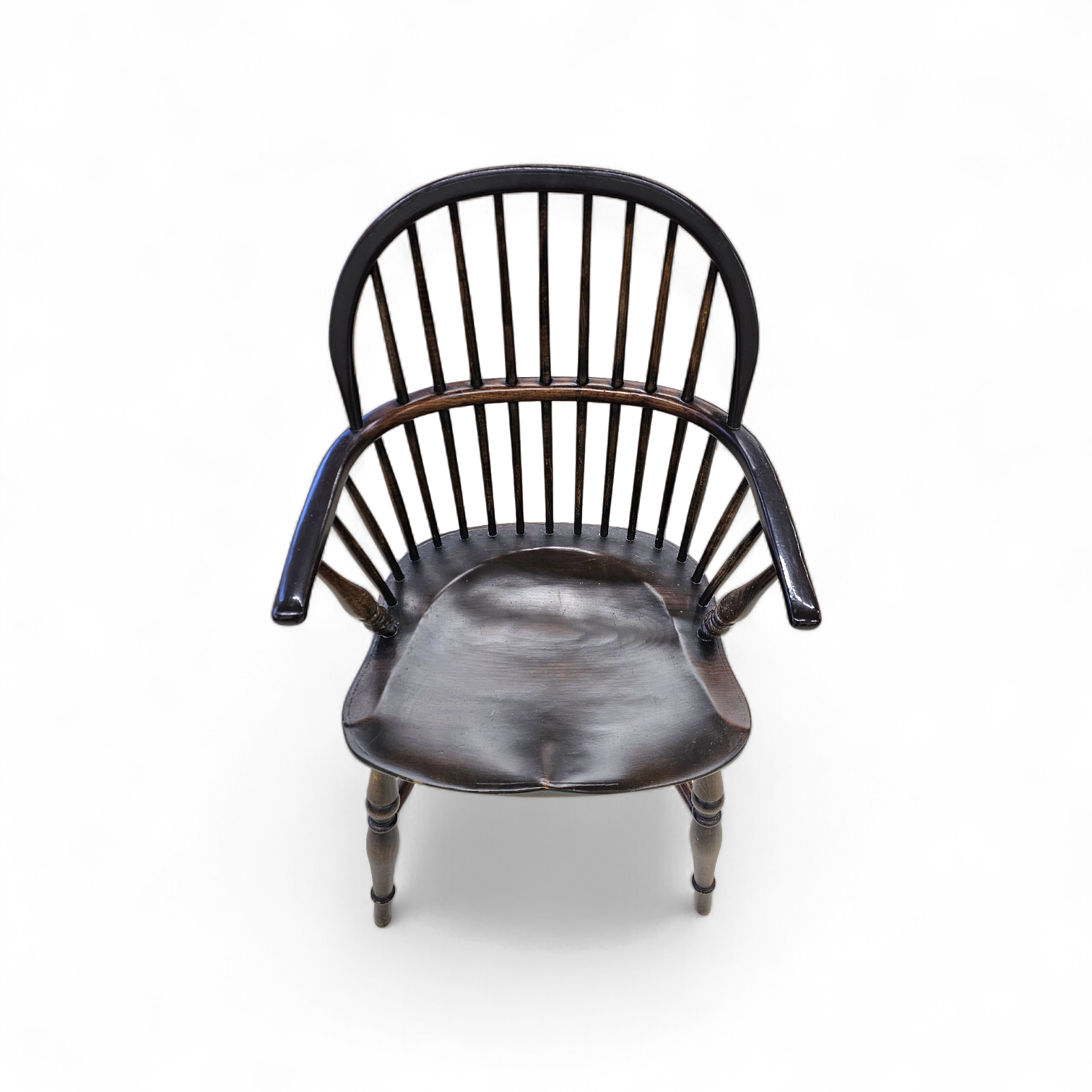 4 x Classic Georgian Bow and Stick Back Windsor Chair / Crinoline stretcher chairs