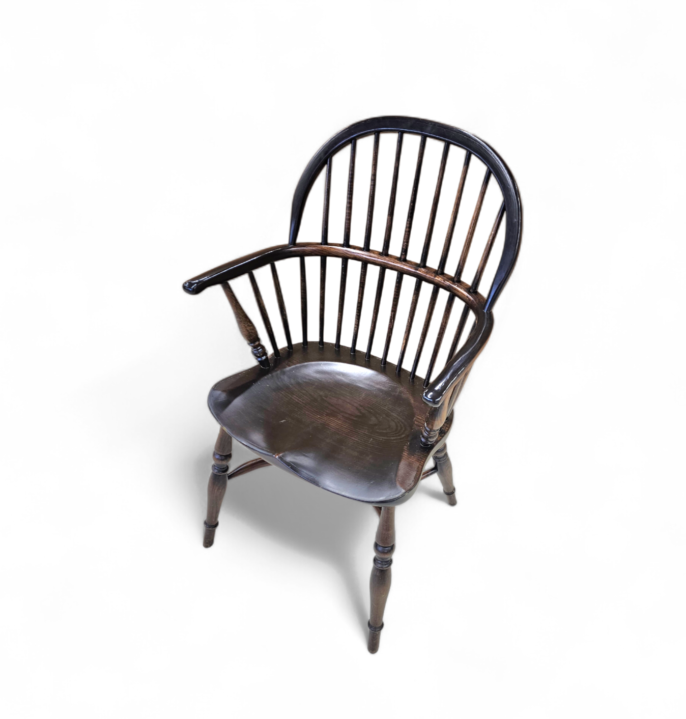 4 x Classic Georgian Bow and Stick Back Windsor Chair / Crinoline stretcher chairs