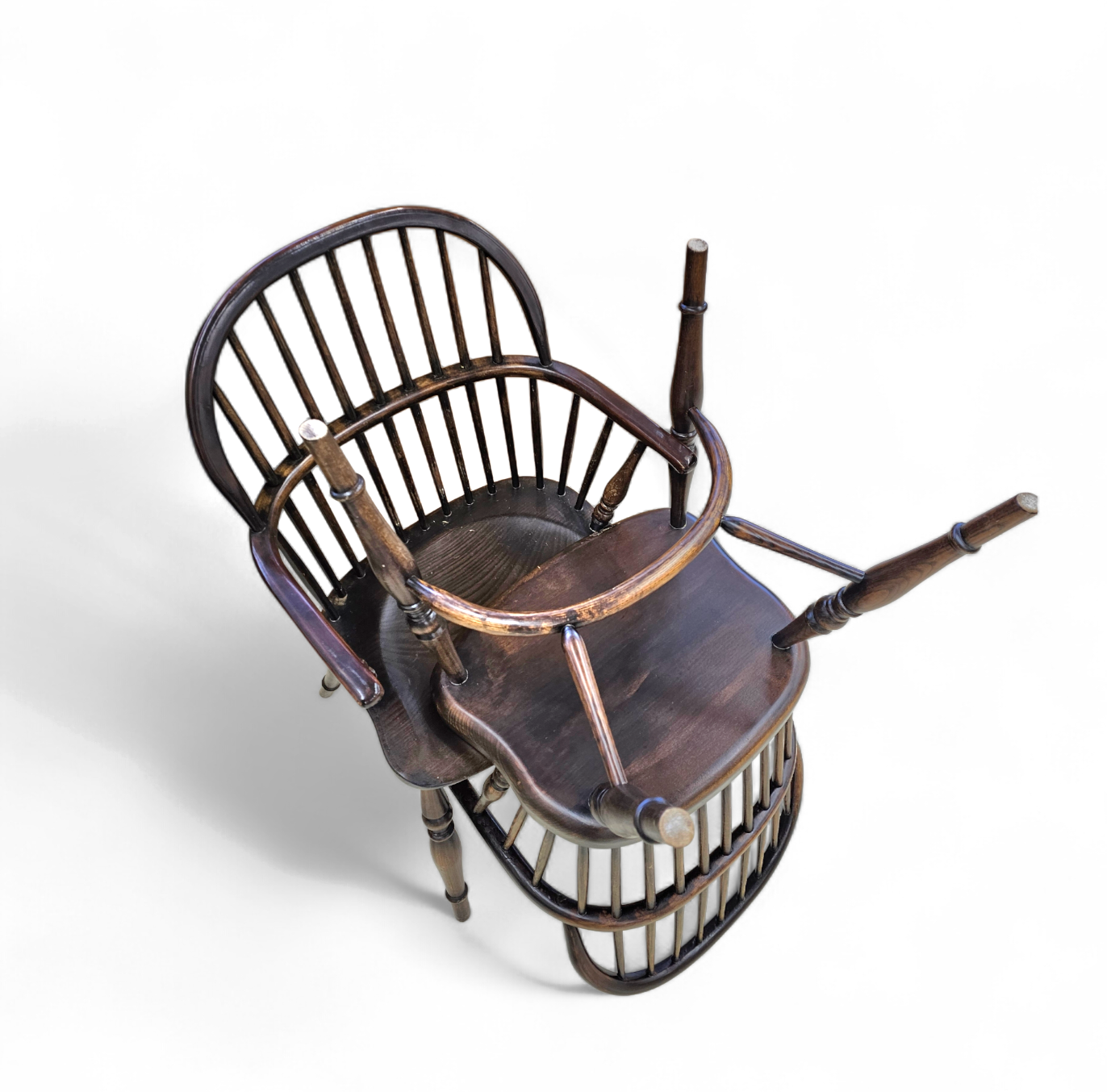 4 x Classic Georgian Bow and Stick Back Windsor Chair / Crinoline stretcher chairs