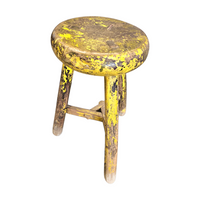 Primitive wooden tripod stool /  height 52 cm
