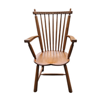 2 × Dutch Design Oak Arm Dining Chairs by De Ster Geldermalsen / Netherlands 1960s