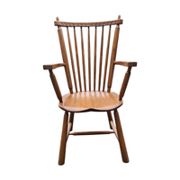2 × Dutch Design Oak Arm Dining Chairs by De Ster Geldermalsen / Netherlands 1960s