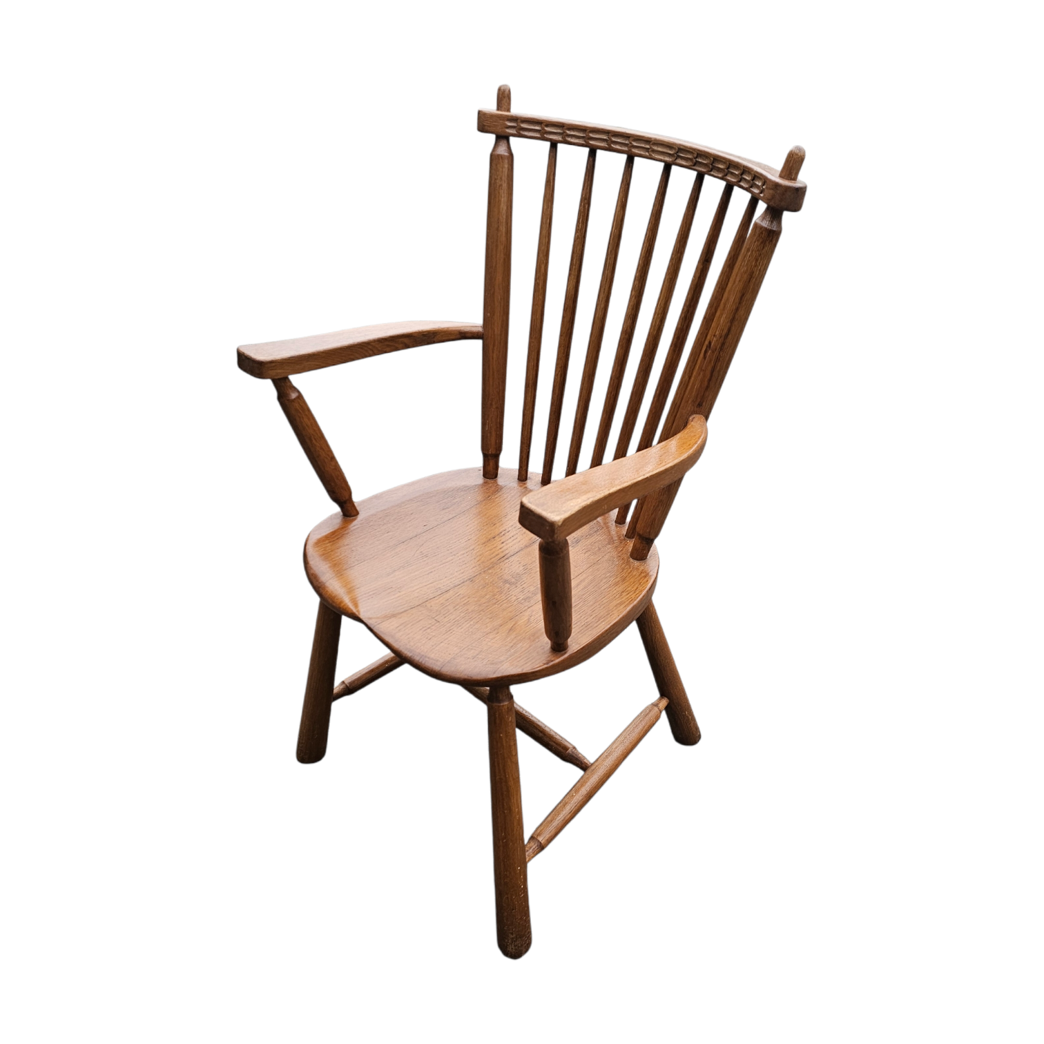 2 × Dutch Design Oak Arm Dining Chairs by De Ster Geldermalsen / Netherlands 1960s
