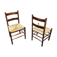 2 x Art Deco rush chair / Amsterdamse school / Jac Levee / mid century