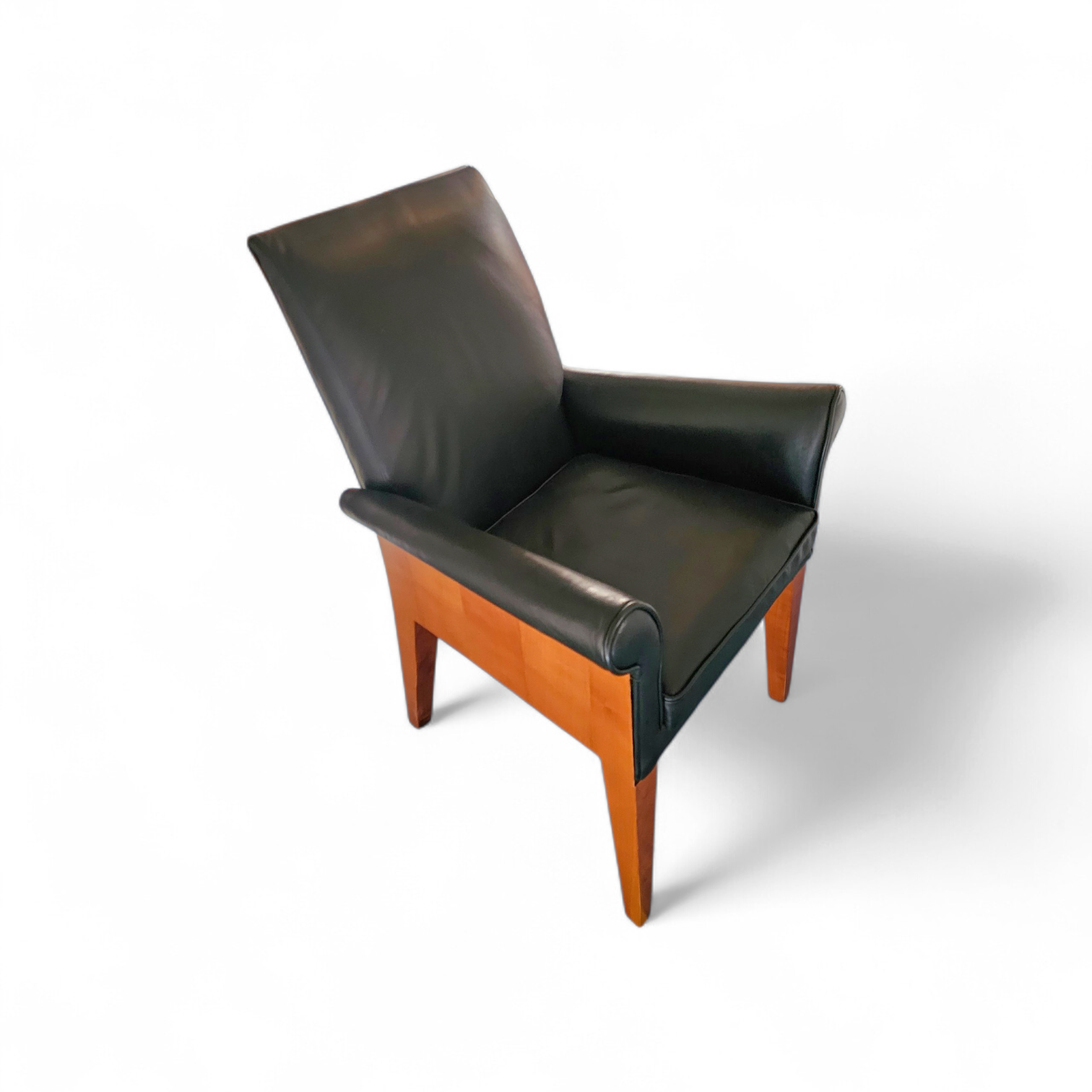 PARAMOUNT CHAIR BY PHILIPPE STARCK / black leather for Driade / 1989