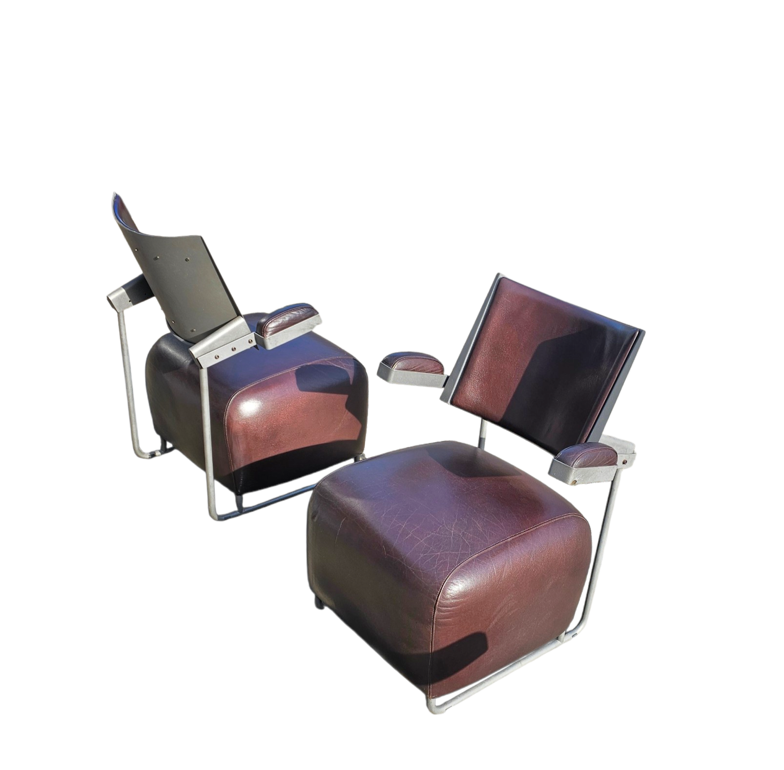 3 x Oscar armchair by Harri Korhonen for Inno Interior Oy / brown leather / 1980s