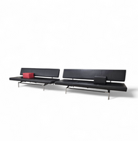 Martin Visser BR 02.7 / Sofa bed / ‘t Spectrum / 1980s / Black leather / red cushion