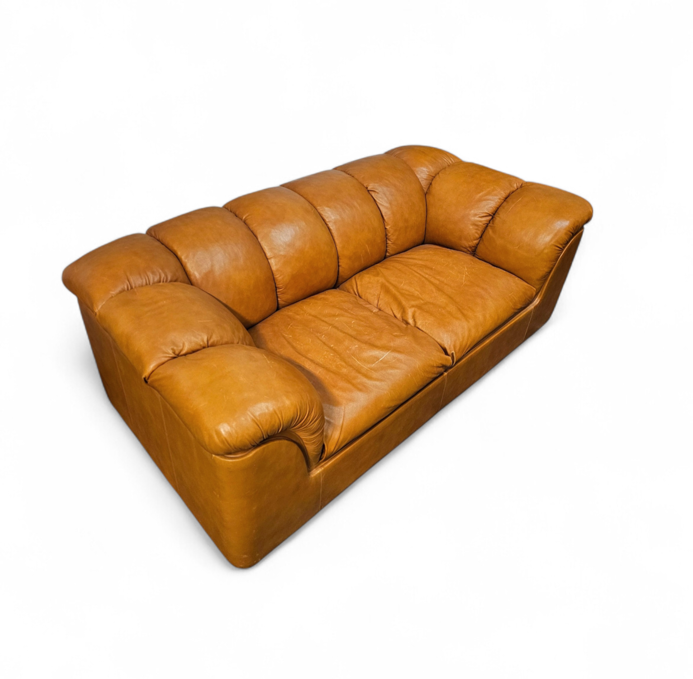 Rare two seater sofa POLTRONA FRAU / ITALIAN DESIGN BY FRANCO BRESCIANI / MODEL COCKER / 1970s /