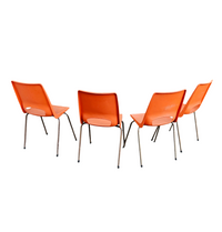 4 x Philippus Potter stacking chairs for Ahrend / Moulded seat / 1970s