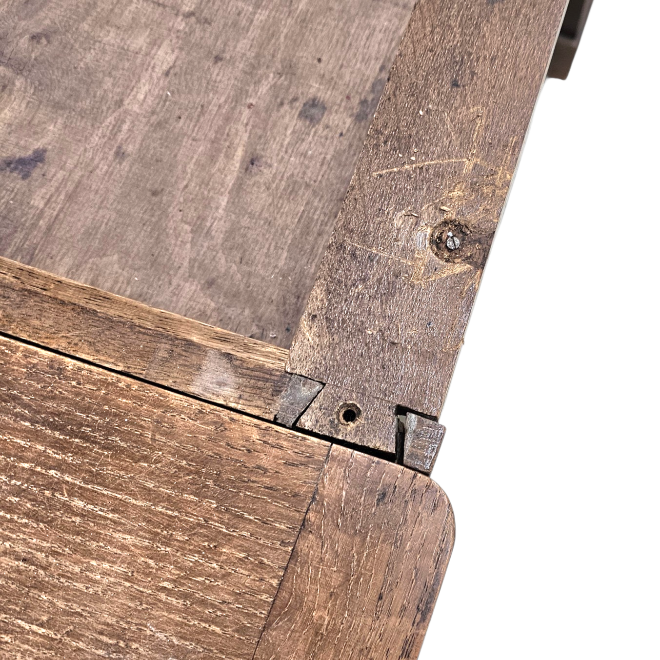 Victorian oak desk / Bin or Drawer Cup Pull by P. & F. Corbin  / 1920s