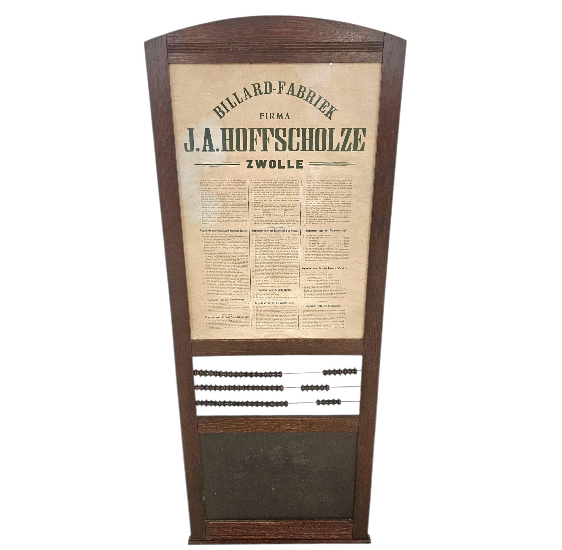 Wall billiards scoreboard by J.A. Hoffscholze / Zwolle / Billard Fabriek / 1960s