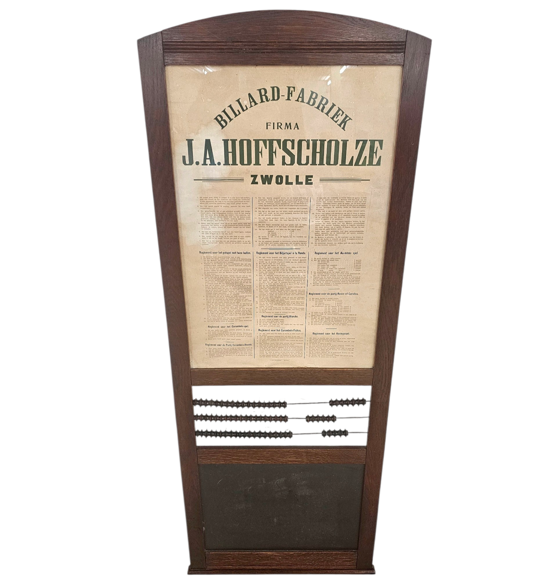 Wall billiards scoreboard by J.A. Hoffscholze / Zwolle / Billard Fabriek / 1960s