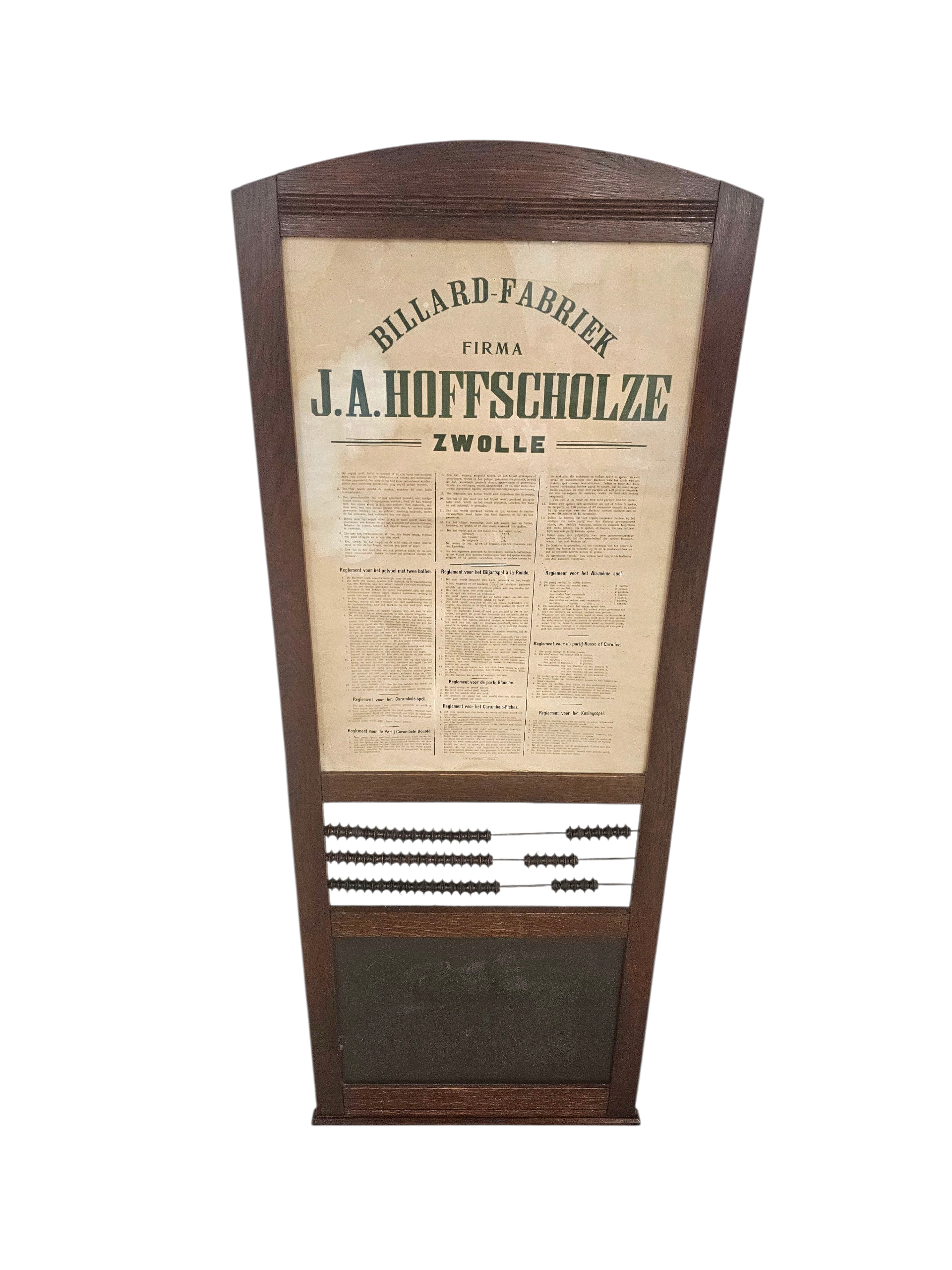 Wall billiards scoreboard by J.A. Hoffscholze / Zwolle / Billard Fabriek / 1960s