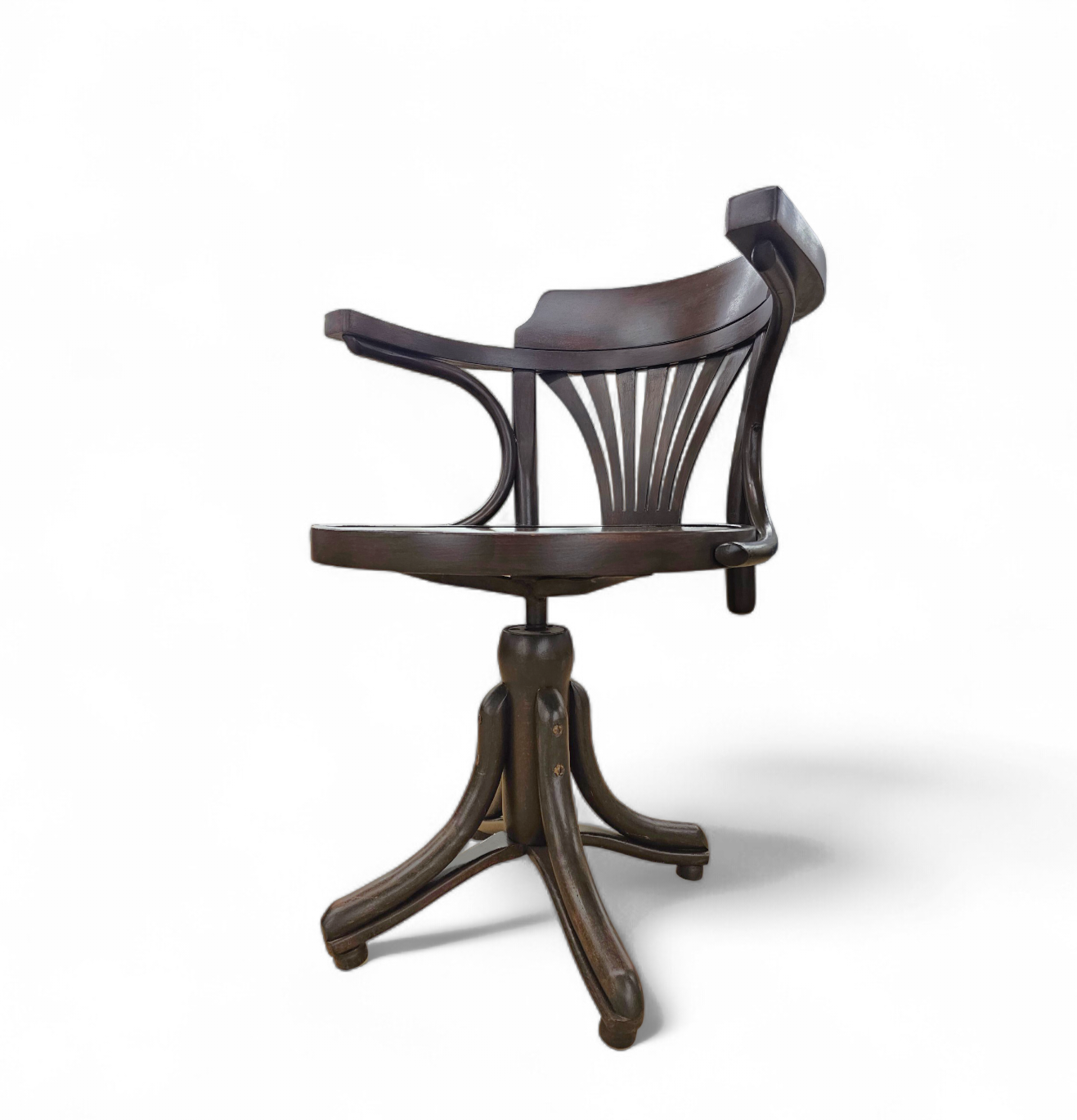 Viennese Secessionist / Art Nouveau  Style Bentwood Swivel Desk Chair 

Width 60 
Depth 55
Height 82 
Seat height 48 cm