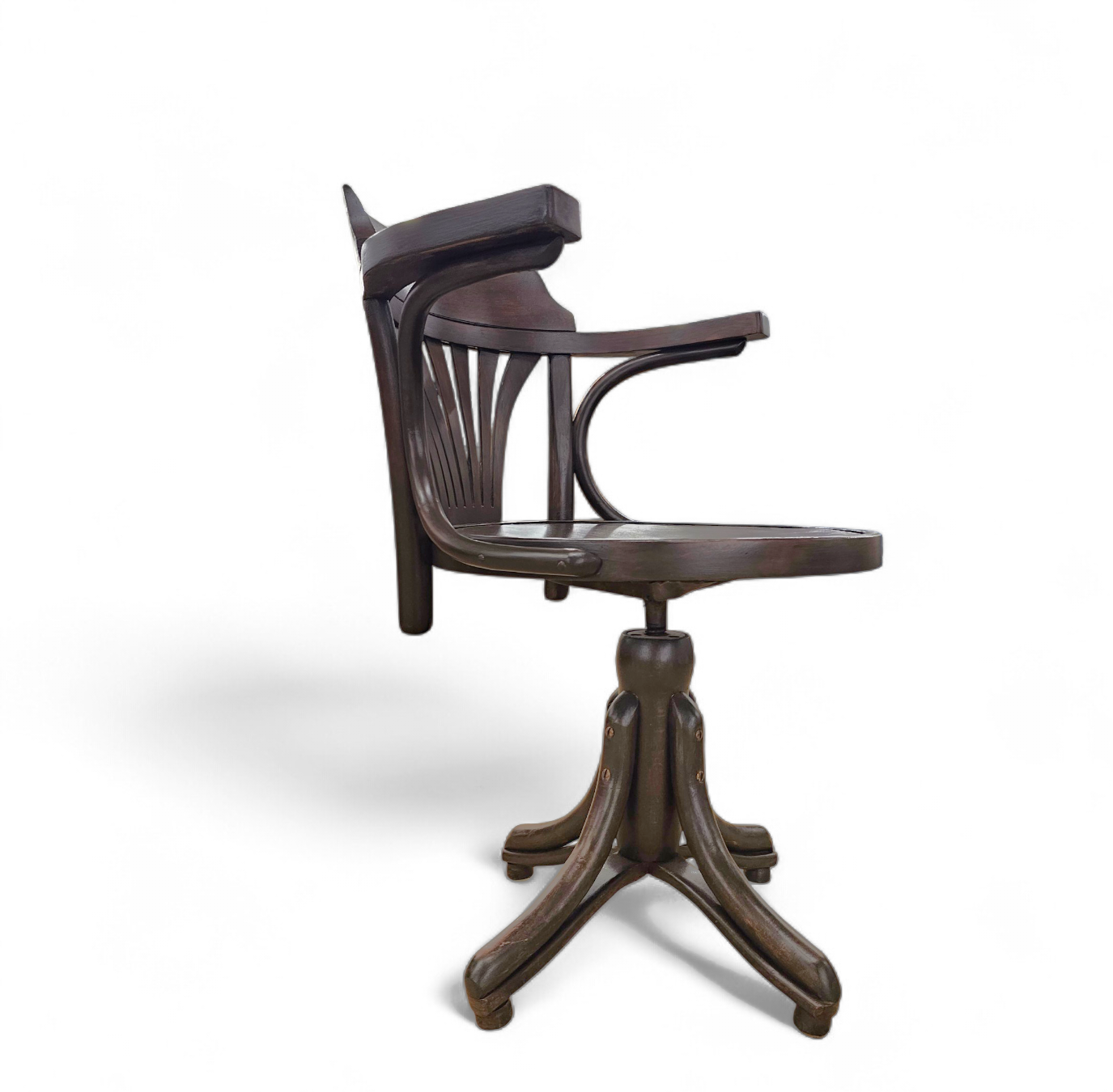 Viennese Secessionist / Art Nouveau  Style Bentwood Swivel Desk Chair 

Width 60 
Depth 55
Height 82 
Seat height 48 cm