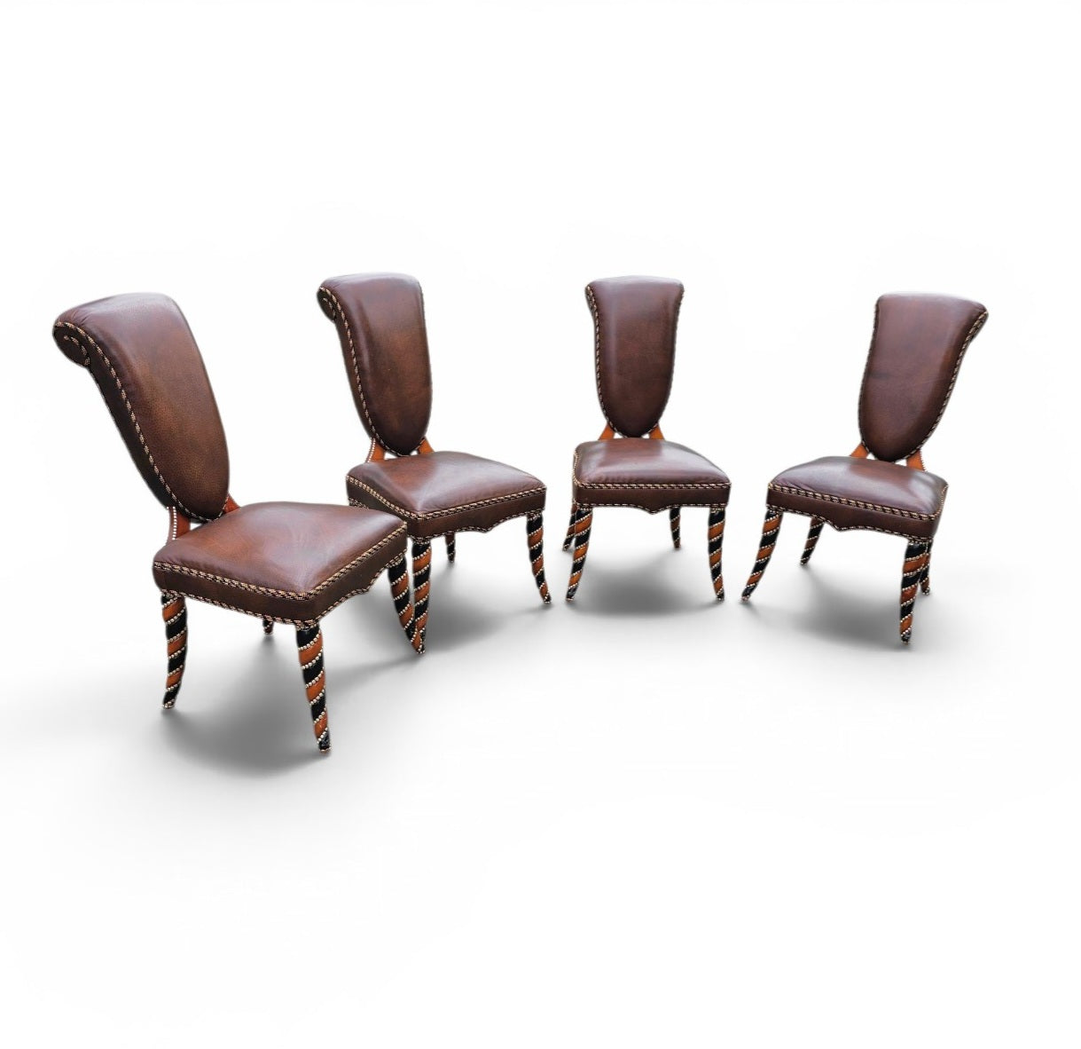 4 x Never Seen Before leather Chair / 1980s