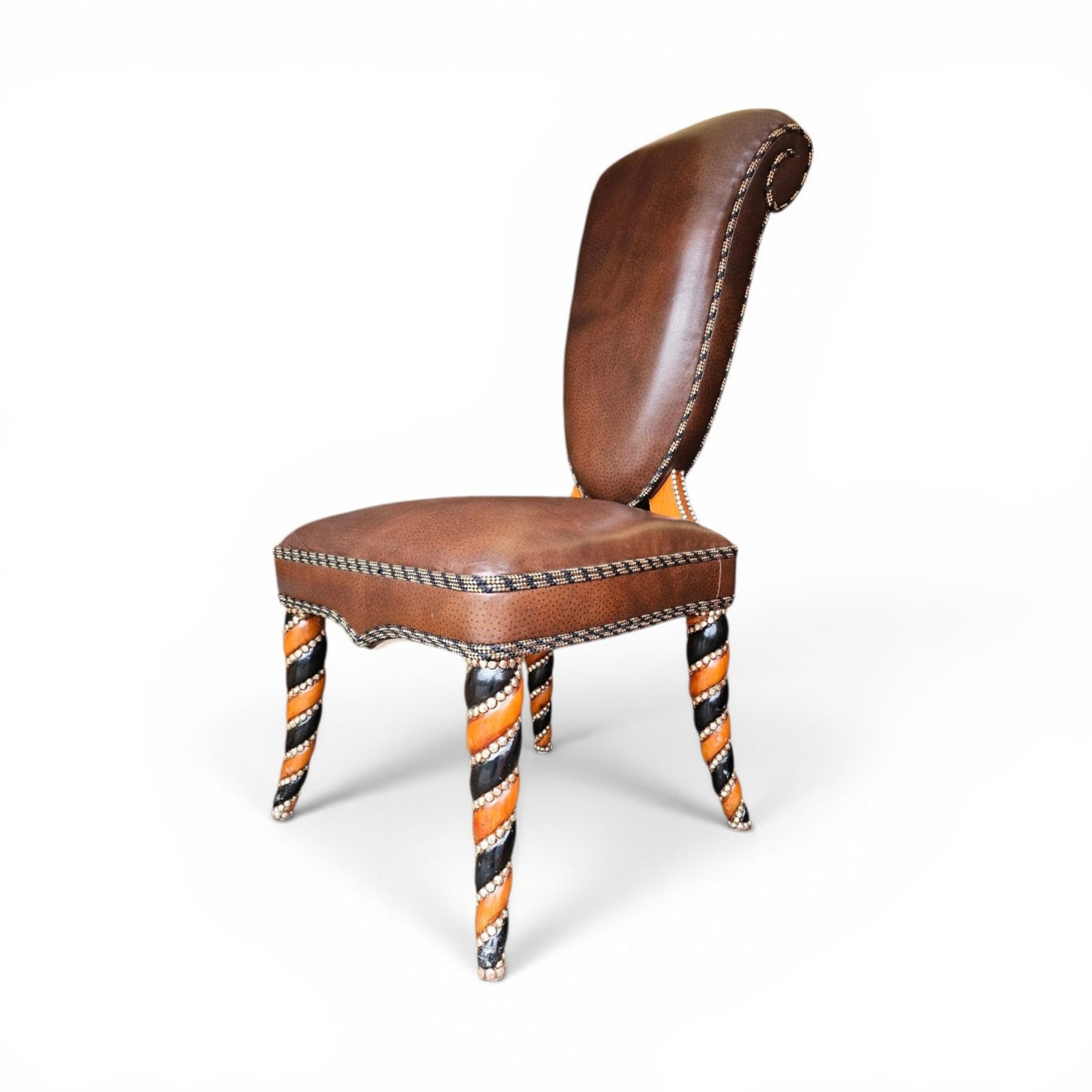 4 x Never Seen Before leather Chair / 1980s